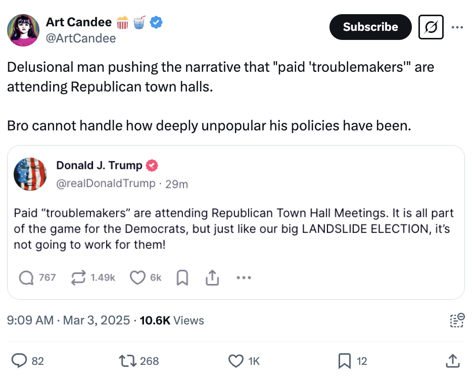 X post from Art Candee